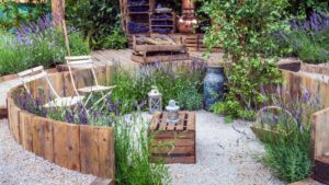 Espace détente dans un jardin
